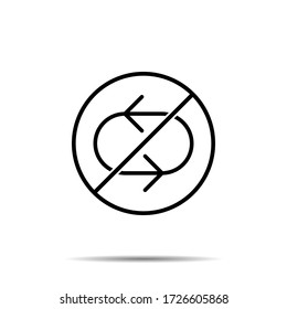 No Arrow circle icon. Simple thin line, outline vector of arrow ban, prohibition, embargo, interdict, forbiddance icons for ui and ux, website or mobile application