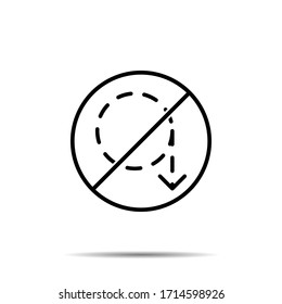 No Arrow, circular icon. Simple thin line, outline vector of arrow ban, prohibition, embargo, interdict, forbiddance icons for ui and ux, website or mobile application