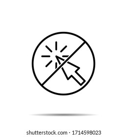 No Arrow, cursor icon. Simple thin line, outline vector of arrow ban, prohibition, embargo, interdict, forbiddance icons for ui and ux, website or mobile application