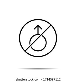 No Arrow, gender icon. Simple thin line, outline vector of arrow ban, prohibition, embargo, interdict, forbiddance icons for ui and ux, website or mobile application