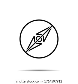 No Arrow icon. Simple thin line, outline vector of arrow ban, prohibition, embargo, interdict, forbiddance icons for ui and ux, website or mobile application
