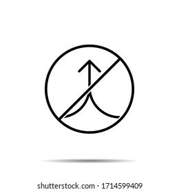 No Arrow icon. Simple thin line, outline vector of arrow ban, prohibition, embargo, interdict, forbiddance icons for ui and ux, website or mobile application