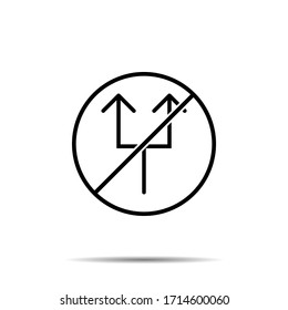 No Arrow icon. Simple thin line, outline vector of arrow ban, prohibition, embargo, interdict, forbiddance icons for ui and ux, website or mobile application