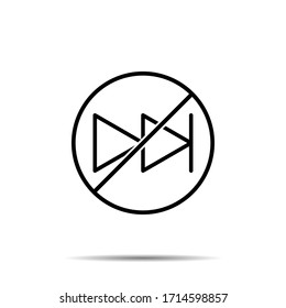 No Arrow, next icon. Simple thin line, outline vector of arrow ban, prohibition, embargo, interdict, forbiddance icons for ui and ux, website or mobile application