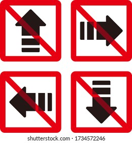 Keine Pfeilzeichen isolierte Vektorgrafik