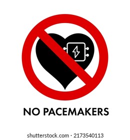No artificial cardiac pacemaker icon. Flat vector illustration isolated on white background.