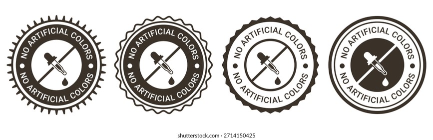 Sin Colores Artificiales Certificación Diseño de Logo Plantilla de Vector