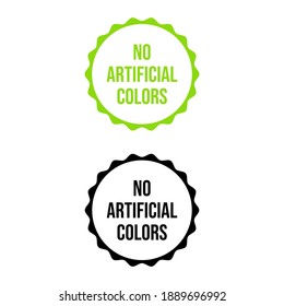 No Artificial Colors ,Chemical Icon Label, Vector Design
