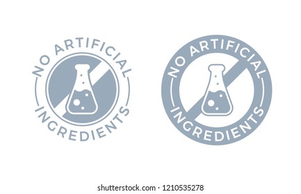 No artificial colors and dyes icon for skin and body cosmetic or food and drink. Vial test vector symbol for no artificial color chemicals