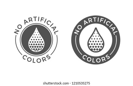 No Artificial Colors And Dyes Vector Icon. Skin And Body Care Cosmetic Product Medical Color Drop Symbol