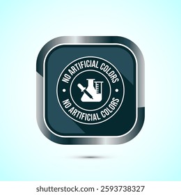 No artificial colors icon design illustration, Artificial color free symbol, Natural product, Gray color shadow button design