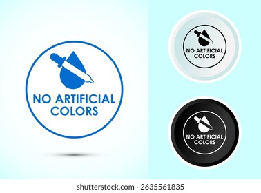 No artificial colors icon design illustration, Artificial color free badge label in color, black and white