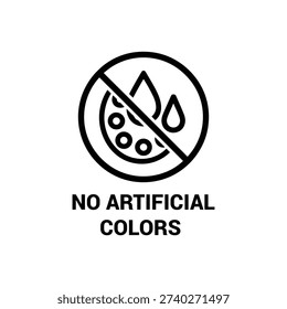 No artificial colors icon, palette, brush, crossed out