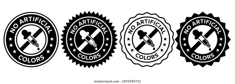 No artificial colors icons. No artificial added colors, logo, badge, icon, sticker, label, emblem, stamp, symbol, green, golden, flat vector, isolated illustration. 