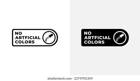 No artificial colors label or No artificial colors mark vector in flat style. No artificial colors vector for for product labels without the addition of artificial coloring.