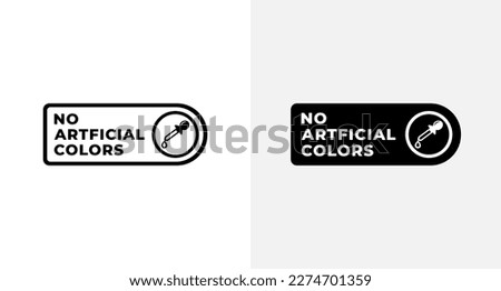 No artificial colors label or No artificial colors mark vector in flat style. No artificial colors vector for for product labels without the addition of artificial coloring.