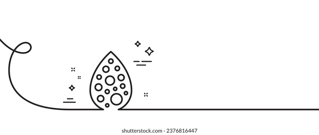 No artificial colors line icon. Continuous one line with curl. Organic product sign. Natural flavors symbol. Artificial colors single outline ribbon. Loop curve pattern. Vector