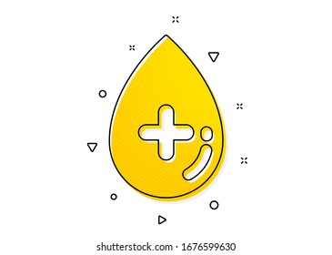 No artificial colors sign. Oil serum icon. Organic product symbol. Yellow circles pattern. Classic oil serum icon. Geometric elements. Vector