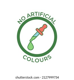 No artificial colours label icon in color icon, isolated on white background 