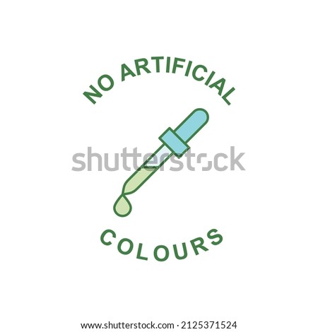 No artificial colours label icon in color icon, isolated on white background 