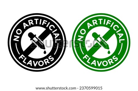 No artificial flavors badge template. This design use round shape. Suitable for insutrial, food and clinical.