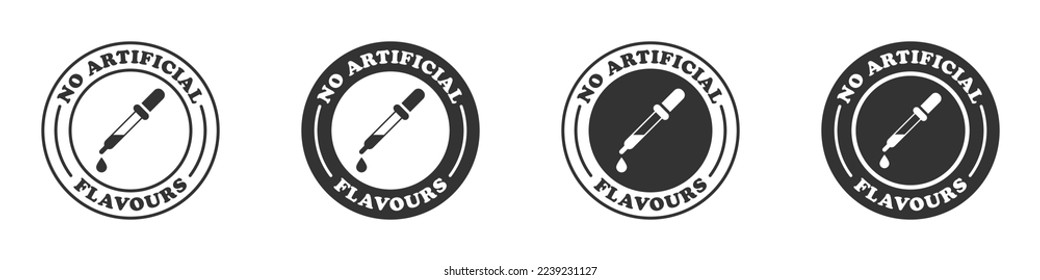 No artificial flavors icon set. Vector illustration.