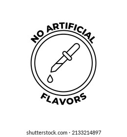 No Artificial Flavors Label Icon In Black Line Style Icon, Style Isolated On White Background