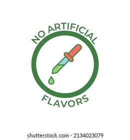 No artificial flavors Label icon in color icon, isolated on white background 