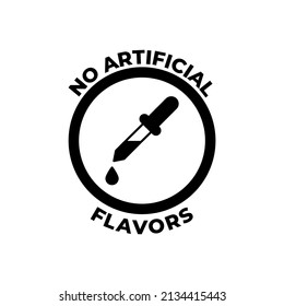 No Artificial Flavors Label Icon In Black Flat Glyph, Filled Style Isolated On White Background 