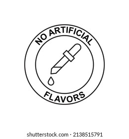 No artificial flavors Label icon in black line style icon, style isolated on white background svg