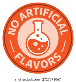 Nenhum logotipo artificial do vetor de sabores e modelo de crachá adequado para a embalagem limpa da marca do produto natural e gráficos de identidade focados no ingrediente saudável