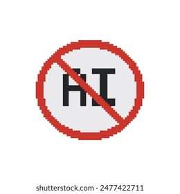 No to artificial intelligence, pixel art poster
