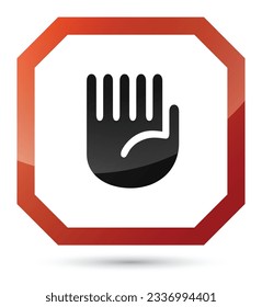 No to artificial intelligence. Six fingers hand. Stop sign, icon, logo