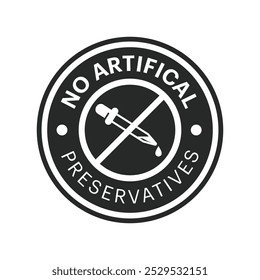 Sem preservativos artificiais Emblema em cor preta, ilustração vetorial, design de banner para nenhum preservativo artificial