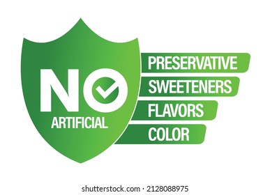 No Artificial Preservatives, Sweetners, Flavors And Colors Vector Icon