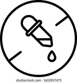 no artificials black outline icon