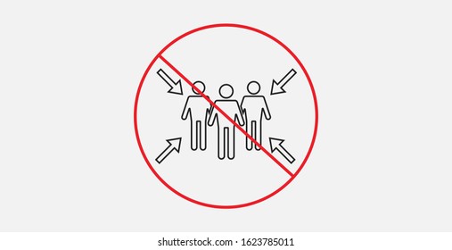 No assembly point icon. No emergency evacuation assembly point sign vector illustration.  No icon. Forbidden sign. Prohibition icon