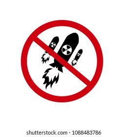 no atom bomb icon.No nuklear war symbol.Vector illustration
