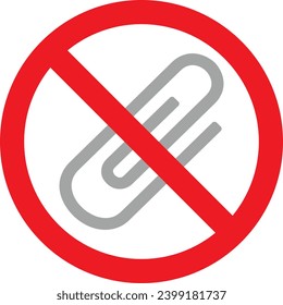 No Attachment sign color vector | No Attachment file | No Clip sign