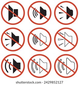 No audio allowed sign. No sound icon