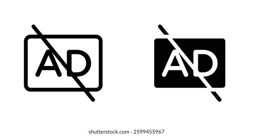 No audio description flat simple vector icons illustration set.