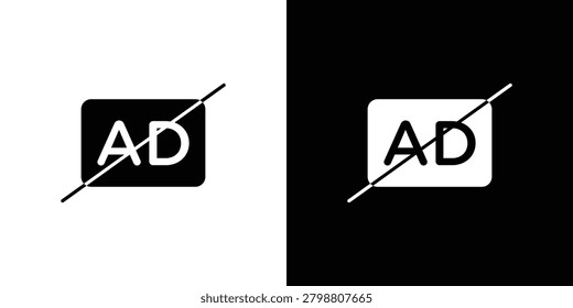No audio description icon clipart for apps and web