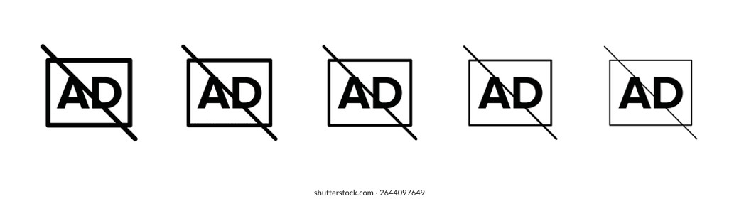 Nenhum conceito de ícone de descrição de áudio. design gráfico, logotipo, Web, UI.