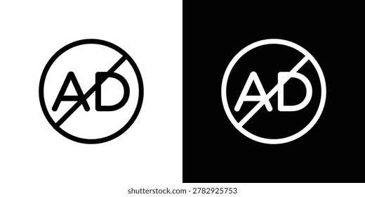 No audio description icon flat stock illustrations set