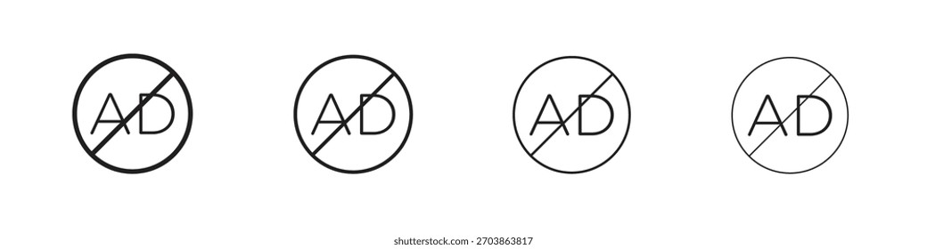 Icono de Vector lineal sin descripción de audio en un estilo editable.