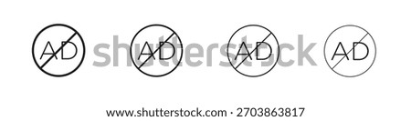 No audio description icon linear vector icon in a editable style.