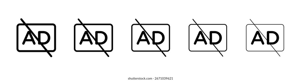 No hay logotipo de icono de descripción de audio en la colección de líneas de trazo