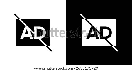 No audio description icon in solid flat trendy design style.