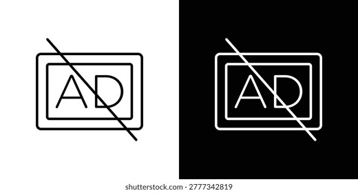 No audio description icon symbol. Vector outline drawing.