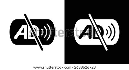 No audio description icon Vector in flat style. Collection silhouettes